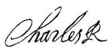 Signature of King Charles I